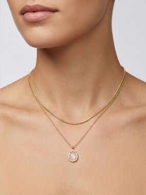 813. Kendra Scott genuine stone 14KT gold over brass necklace